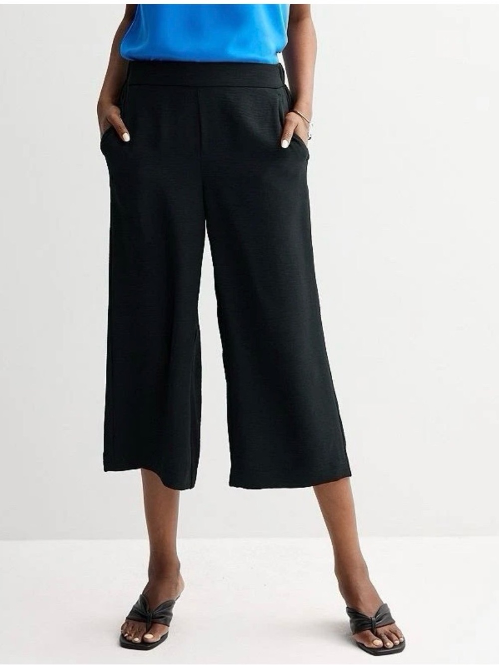 Nine West Black Crop Wide-Leg Pants